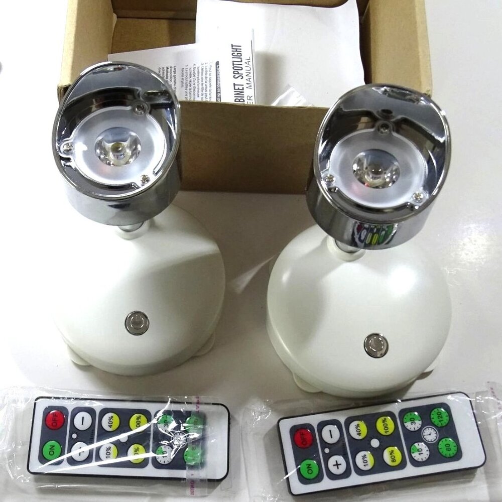 Wireless LED Spotlight Pair With Remote Control - Picture 2 of 3